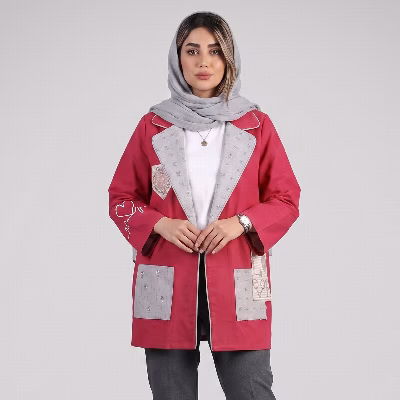 مانتو کتی زنانه لینن طرح انتزاعی فلای مدل 895