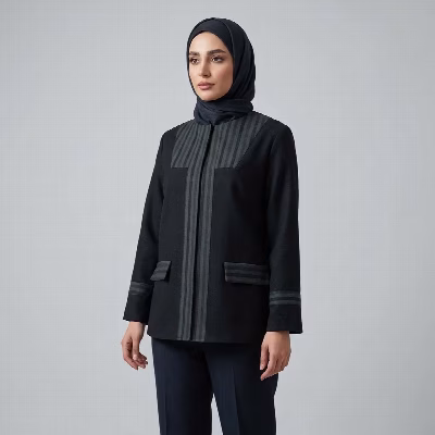 مانتو زنانه الیاف نخی جلو باز آستین بلند مدل 28