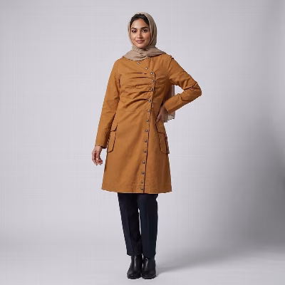مانتو زنانه دکمه دار مدل شمیم