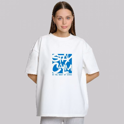 تی شرت آستین کوتاه زنانه پنبه طرح stay