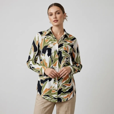 شومیز زنانه آستین بلند مدل Chemise-ColorfulCotton-01