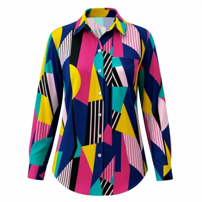شومیز زنانه نخی مدل Chemise-Colorful/Crepe-01