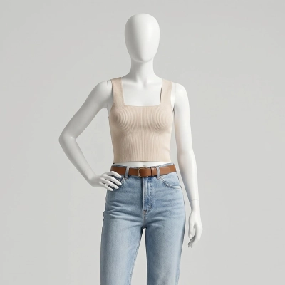کراپ تاپ زنانه مدل stretch Line basic 01